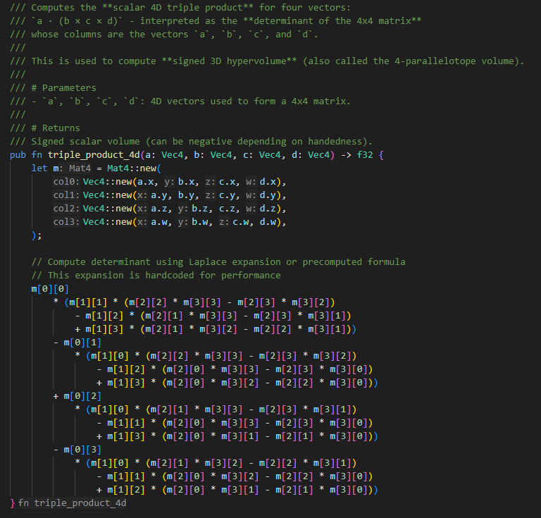 Triple Product 4D Function